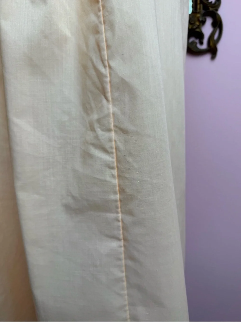 Sears Nightgown Vintage Peach Perma-Prest Eyelet Lace Nightie Medium 36 - Picture 6 of 9